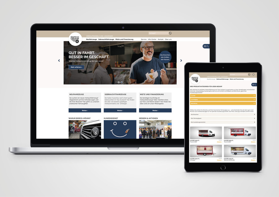 Website für Borco Höhns Verkaufsfahrzeuge