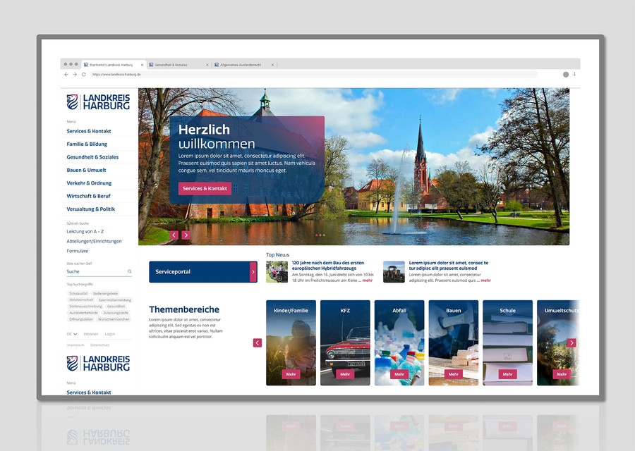 Website-Konzeption und Design für den Landkreis Harburg