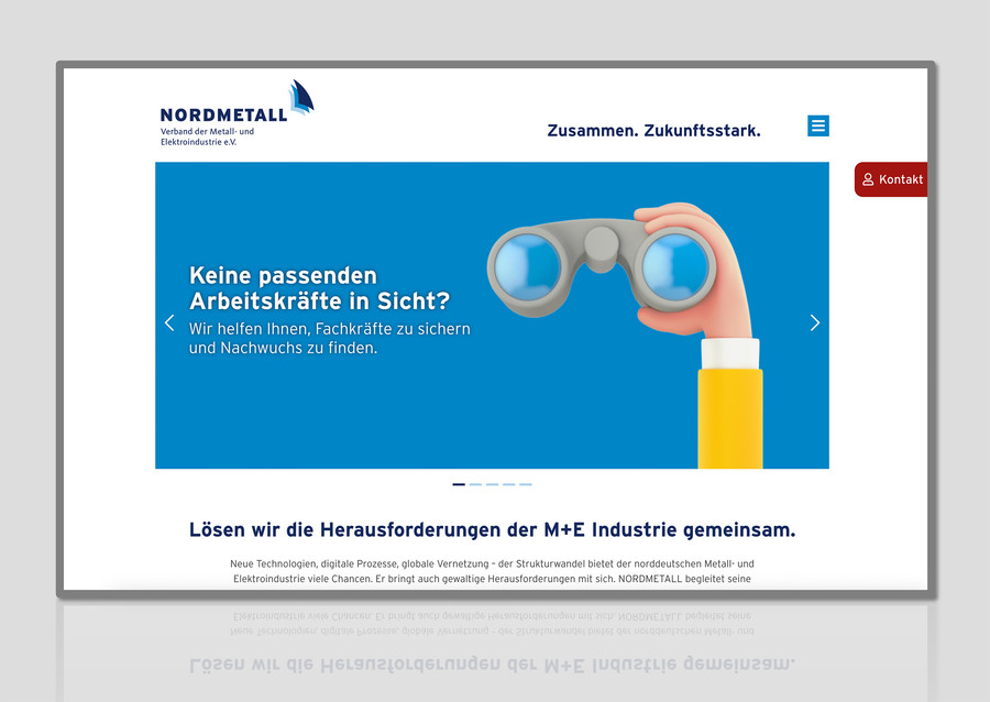 Microsite zur Mitgliedergewinnung für Nordmetall