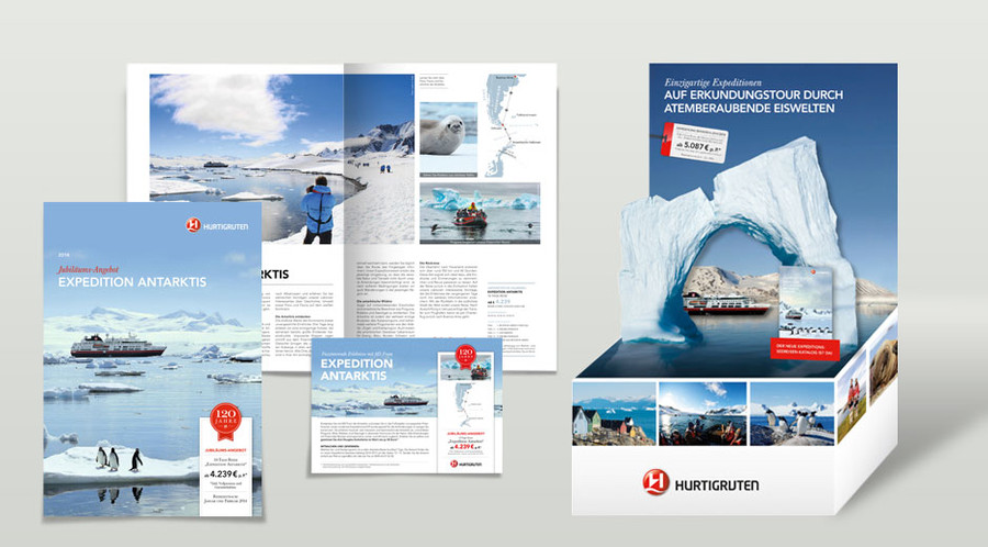 Dekorationen für Reisebüros von Hurtigruten