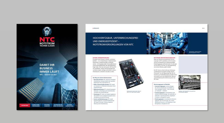 Produktbroschüre für NTC Notstromtechnik