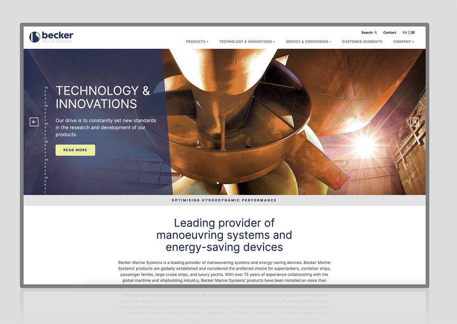 Website für Becker Marine Systems