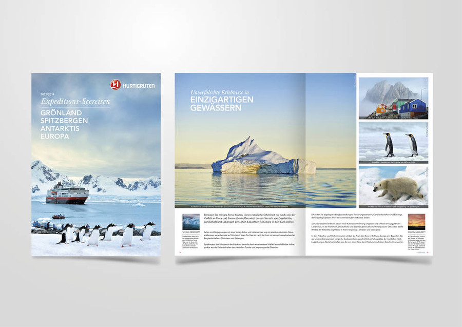 Titel und Innenseiten Katalog Hurtigruten
