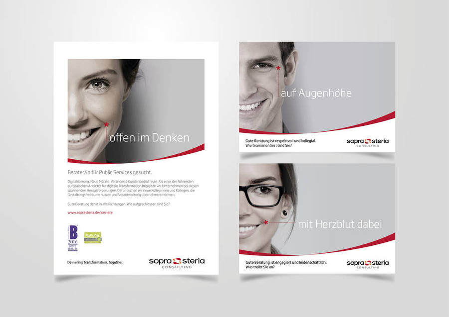 Anzeigenmotive HR-Kampagne Sopra Steria