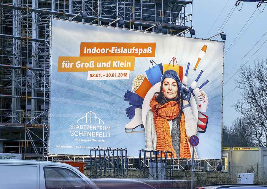 Werbeplakat für das Stadtzentrum Schenefeld