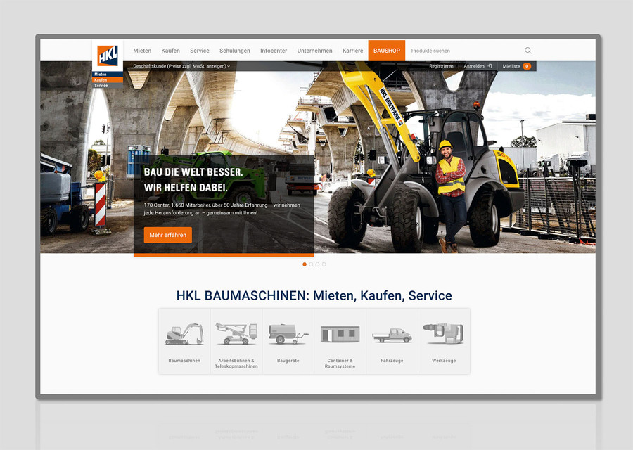 Website HKL Baumaschinen